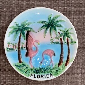 Vintage Kenar Florida Flamingo Plate